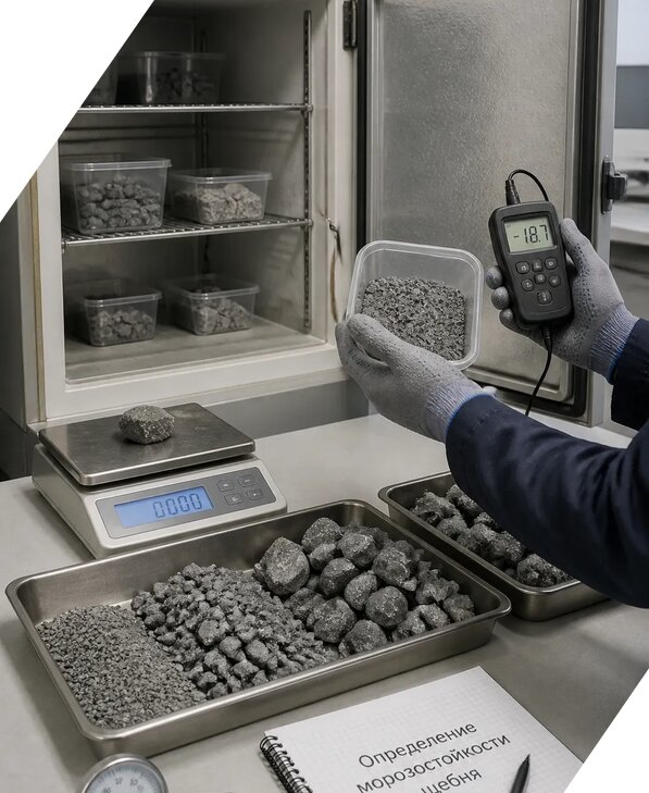 Определение морозостойкости щебня в Череповце от 3577 р. | ЭкспертизаРоссия